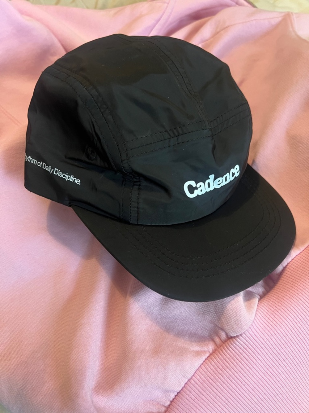 Cadence Black Five-Panel Logo Cap